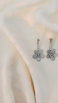 Sparkling Floral Drop Earrings – Lightweight Statement Jewelry for Women, Perfect Gift