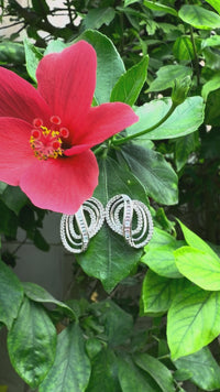 Silver CZ Knot Stud Earrings – Modern Bridal Jewelry for Women