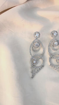 Cubic Zirconia Chandbali Earrings – Silver Indian Bridal & Punjabi Jewelry