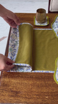 Dusty Mustard ruffle cotton velvet placemat video