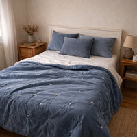 Thumbnail for Handmade Cotton Velvet Quilt: Luxurious Tufted King size Throw