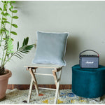 Thumbnail for Aqua Spa Green White piping Cotton Velvet Cushion Cover