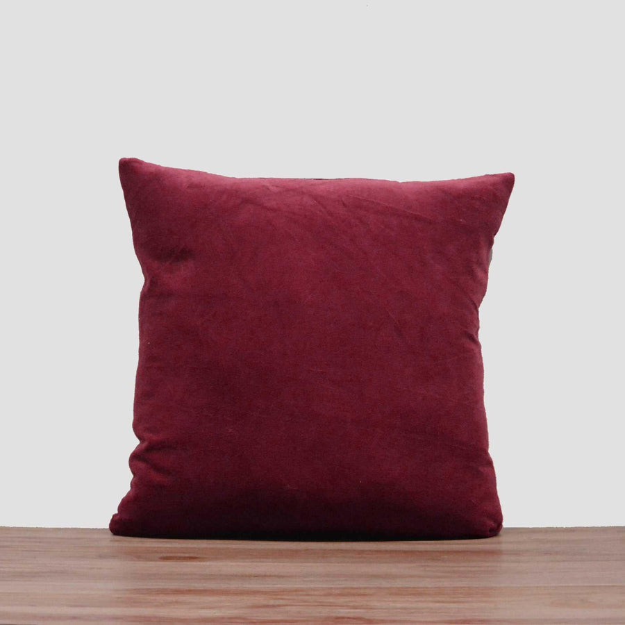 Cherry Red Cotton Velvet Cushion Cover