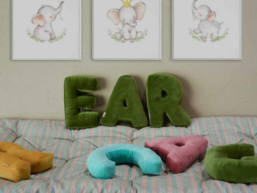 Alphabet Initial Shaped Cushion