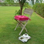 Thumbnail for Fushia Cotton Velvet square Chair pad with ties