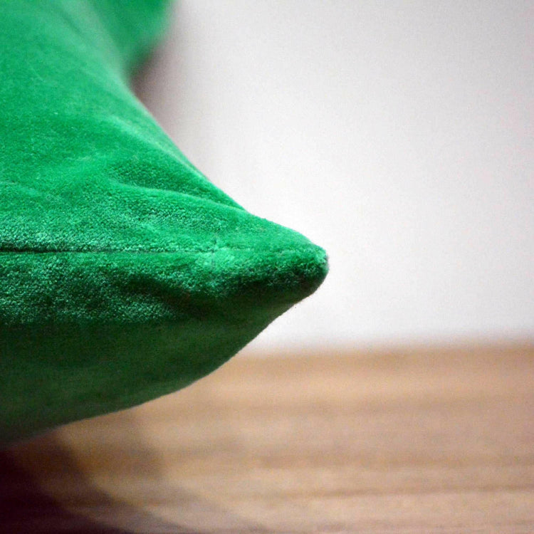 Jade Green Cotton Velvet Cushion Cover