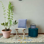 Thumbnail for Light Grey White piping Cotton Velvet Cushion Cover