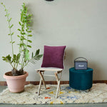 Thumbnail for Plum White piping Cotton Velvet Cushion Cover
