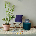 Thumbnail for Purple White piping Cotton Velvet Cushion Cover