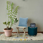 Thumbnail for Sky Blue White piping Cotton Velvet Cushion Cover