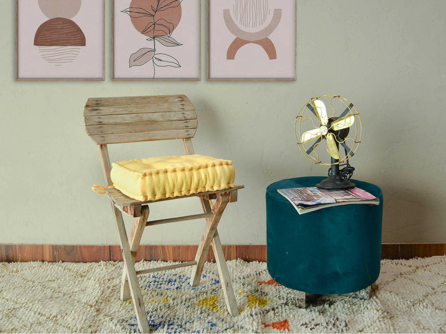 Linen square Chair pad with ties