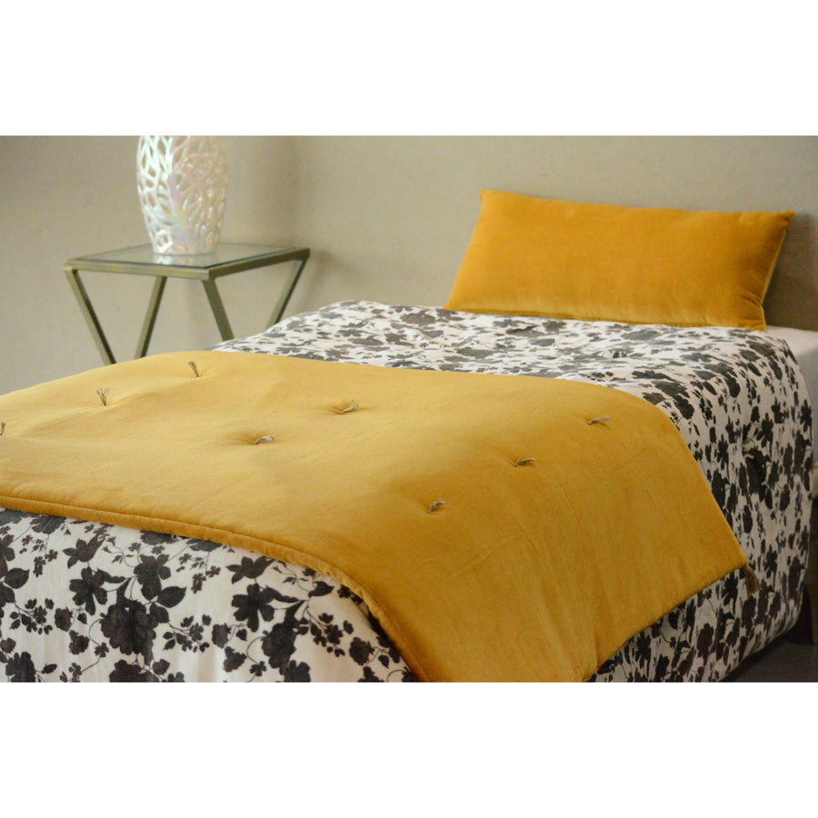 Luxury Mustard Velvet Bed Runner