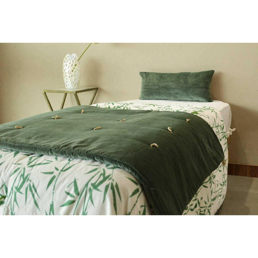 Luxury  Sage Velvet Bed Runner/throw