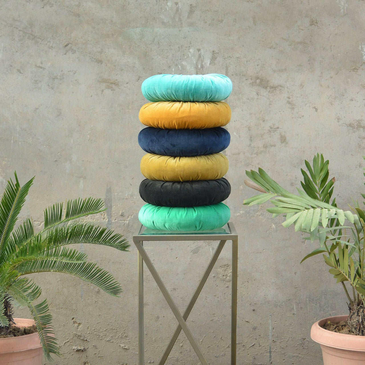 Emerald Velvet Round chair Cushion
