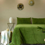 Thumbnail for Close-up of cotton velvet duvet cover and pillow sham set