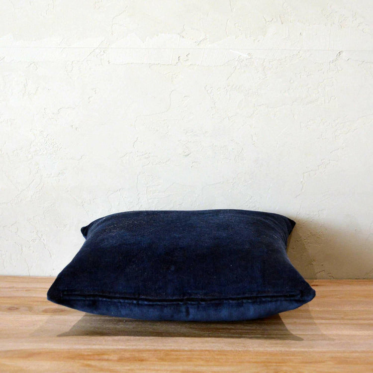Navy Cotton Velvet Cushion Cover